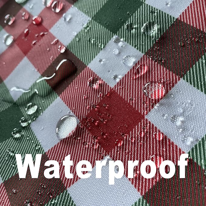 Waterproof Christmas Plaid Tablecloth Fabric - Red Oblong 52x70 Inch Classic Buffalo Tartan Festive Table Cloth for Indoor Use - New Year Tabletop Cover for Dinner, BBQs, and Parties