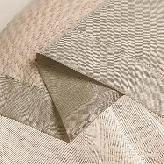 Chyhomenyc Taupe Sheer Curtains 36 inch Length 2 Panels, Light Filtering Voile Rod Pocket Short Window Curtians for Bathroom Living Room Farmhouse Small Windows, 42Wx36L inches
