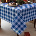 Waterproof Plaid Tablecloth Fabric - Oblong 52x70 Inch Classic Buffalo Tartan Table Cloth for Indoor/Outdoor Use - Washable Tabletop Cover for Dinner, BBQs, and Parties