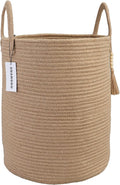 Rope Laundry Basket Laundry Hamper for Clothes Woven Storage Basket for Living Room Bedroom Boho Tall Rope Baskets for Blanket Toys Pillow Towels Baby Nursery Hamper Bin jute