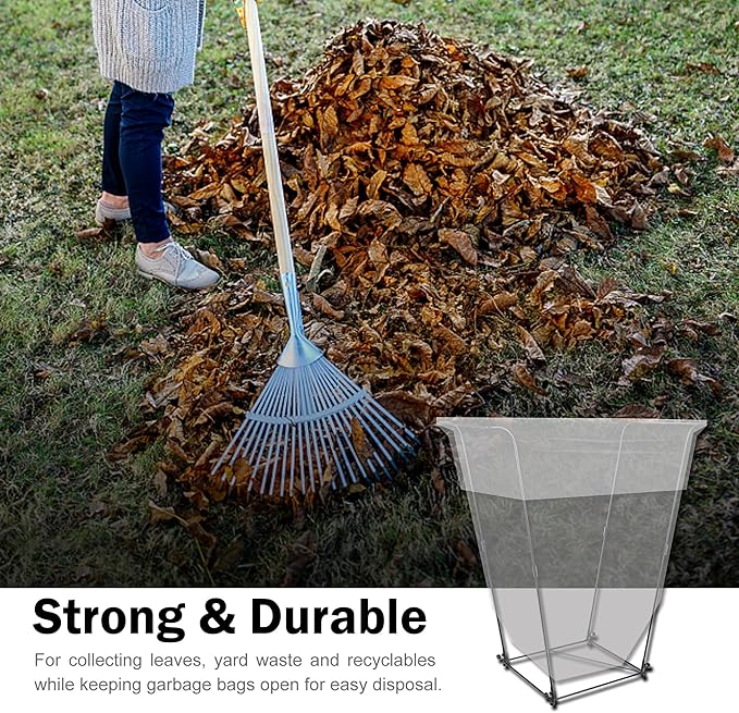 Metal Trash Bag Holder - Garbage Bag Holder Frame Holds 30-45 Gallon Bags-Multi-Use Outdoor Leaf Bag Stand for Yard Camping Garden Lawn Party Supplies (1 Pcs)