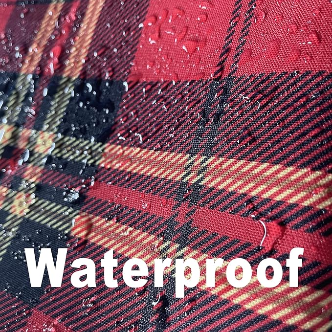 Waterproof Tartan Checkered Tablecloth Fabric - Rectangle 58x84 Inch Christmas Plaid Table Cloth for Indoor/Outdoor Use - Xmas Table Cover for Kitchen, BBQs, and Parties