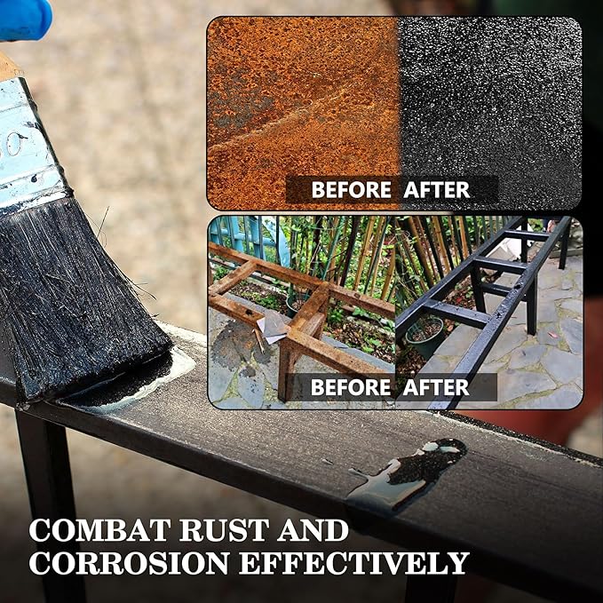 Rust Converter for Metal - Black Metal Primer and Rust Remover, Reformer ＆ Encapsulator, Long-lasting Anti-Rust Effect, Inhibitor Paint for Cars and Various Surfaces - 16 fl. oz