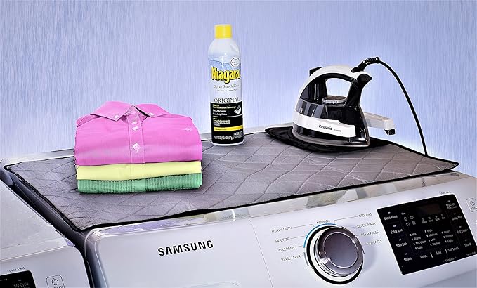 Handy Laundry Magnetic Ironing Mat, Change Any Flat Surface into an Ironing Board, Silicone Slip Resistant Iron Rest to Safely Place Your Hot Iron, Easy to Take Along When Traveling, (19 x 28 Inches)