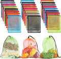 13"X15.5" 100Pcs Mesh Laundry Drawstring Bag Nylon Drawstring Gym Bag with Cord Lock Closure