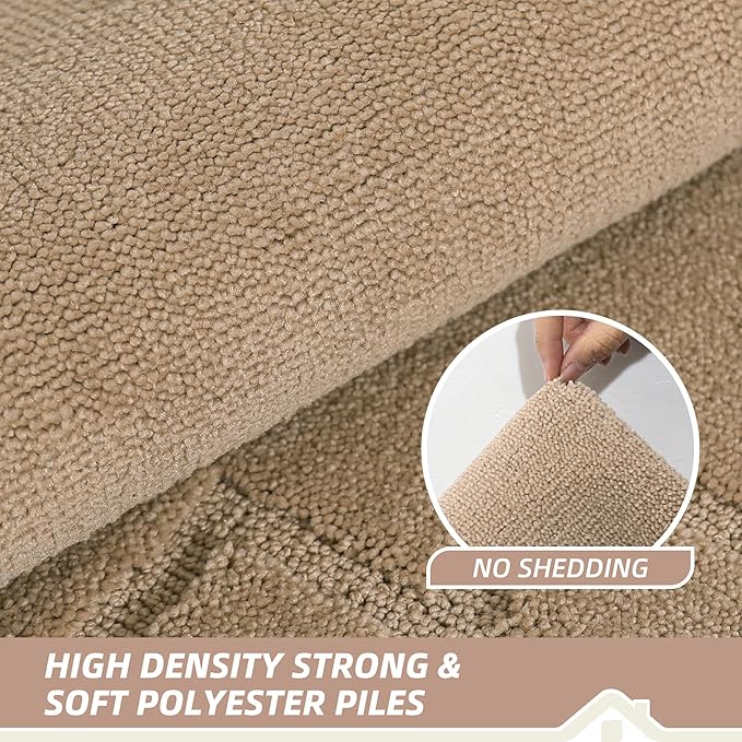 BEQHAUSE Door Mat 20" x 32", Non-Slip Door Mats Indoor Entryway Rugs Washable Low-Profile Absorbent and Stain Resist Floor Mats, Dog Door Mat for Front Back Door, Muddy Wet Shoes & Paws, Beige