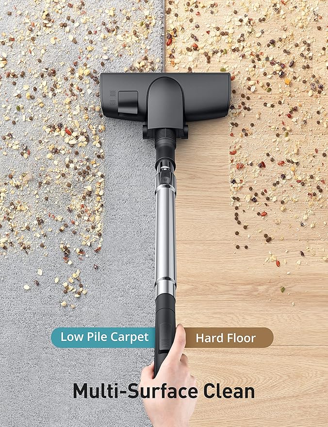 Aspiron Canister Vacuum, Upgraded 1600W Bagless Canister Vacuum Cleaner, Auto Cord Rewind, H13 HEPA Filter, 3.7Qt Large Capacity, 5 Tools for Hard Floors, Carpet, Pet, Upholstery, Tiles, Car, Lavender