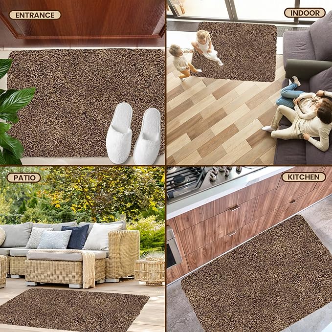 Premium Microfiber Indoor Door Mat – 24"x36" Washable Entry Mat, Non-Slip, Waterproof Backing, Super Absorbent, Low Profile Entryway Doormat for Indoor Entrance