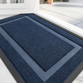 OLANLY Front Door Mat Indoor Outdoor Entrance, Waterproof All-Season, All-Weather Doormat, Sturdy Natural Rubber, Fade Resistant, Low Profile, Easy Clean Patio Porch Entryway Mat, 71x23, Blue