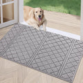 REFETONE Indoor Doormat, Front Back Door Mat 32"x40" Absorbent Rubber Backing Non Slip Door Mats, Low-Profile Resist Dirt Rugs, Machine Washable Door Rug Inside Floor Mat for Entryway, Light Grey