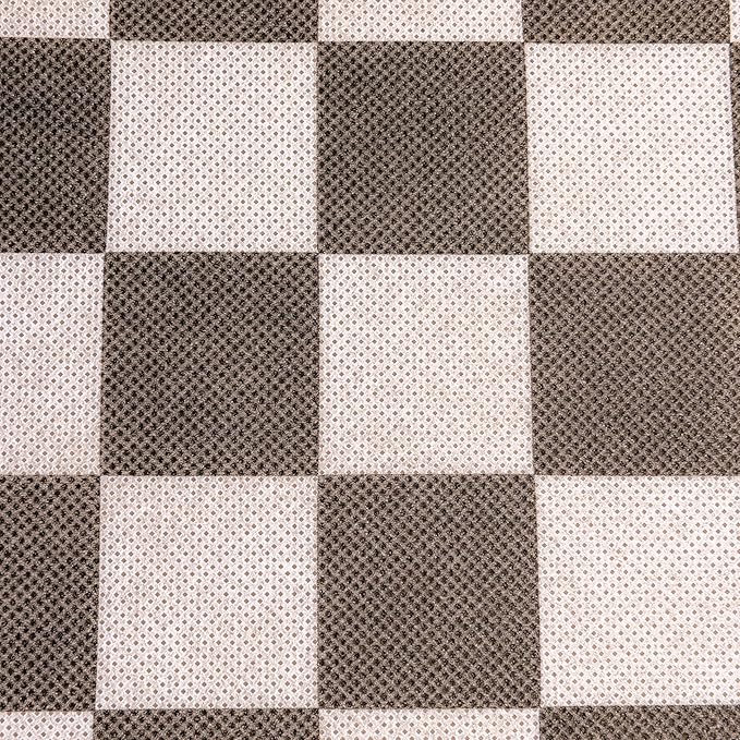 Household Essentials Fabric Storage Bins 6 Piece Set, Checkerboard White and Black
