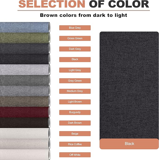 Fine Linen Fabric Patches, Self-Adhesive, Extra Large 12x40 Inch, Multi Color, for Sofa & Clothes Repair