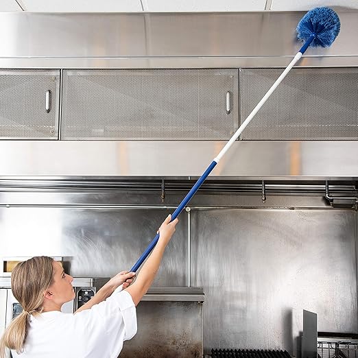 SPARTA Flo-Pac Rounded Duster Cleaning Duster with Electrostatically Charged Bristles for Cleaning, 9 X 7 X 7 Inches, Blue
