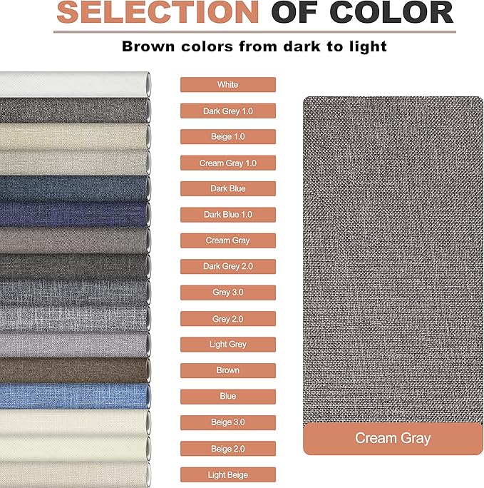 KING MOUNTAIN Fine Linen Repair Patches, Self-Adhesive Linen Fabric Patches, 12X40 inch Extra Size, Multi Color, Can be Used for Linen Sofa Repair and Linen Clothes Repair(12" x 40",Cream-Gray)