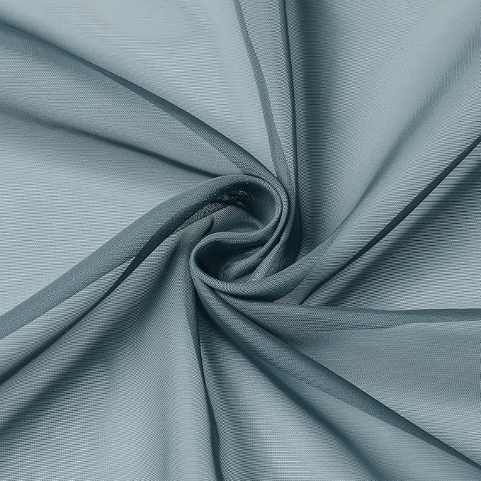 Chyhomenyc Stone Blue Sheer Curtains 78 Inches Long 2 Panels Set for Living Room, Light Filtering Voile Lightweight Bedroom Curtains, Rod Pocket Solid Window Treatment Drapes, Each 42W x 78L