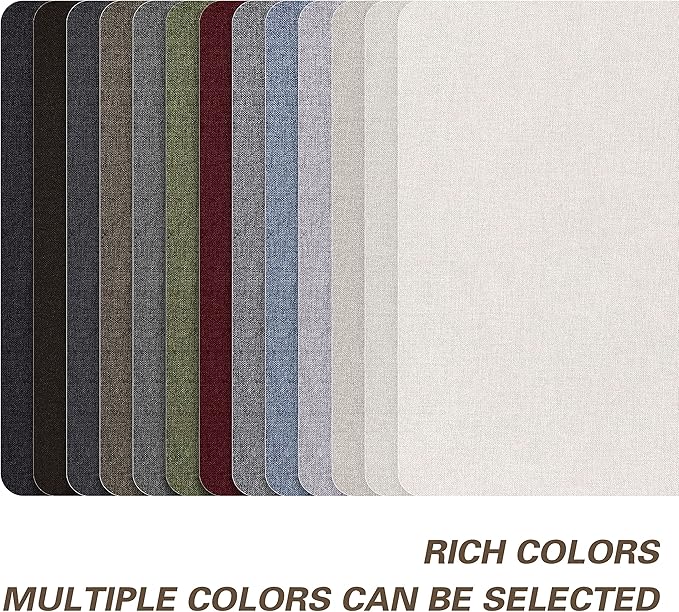 Fine Linen Fabric Patches, Self-Adhesive - 8x11 inch, 2 Pack, Multi Color, For Sofa & Clothes Repair (Dark Grey, 8" x 11" - 2PCS)