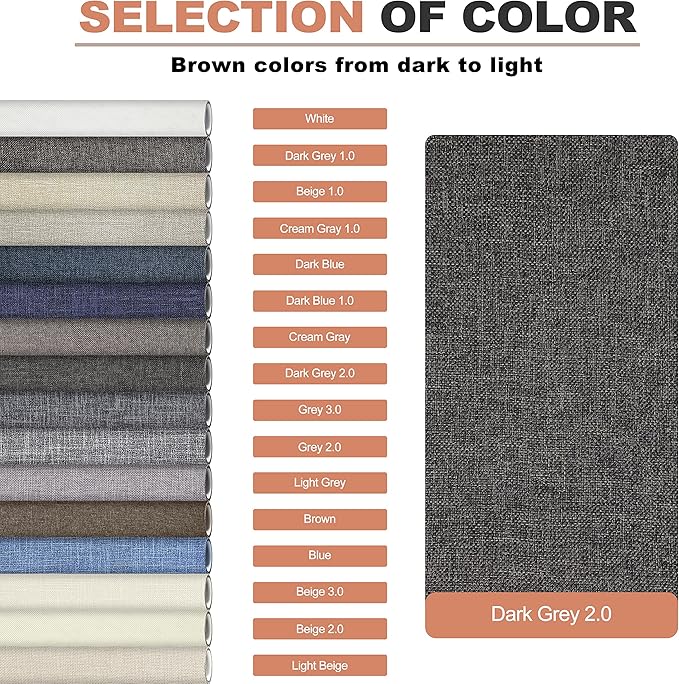 KING MOUNTAIN Fine Linen Repair Patches, Self-Adhesive Linen Fabric Patches, 12X40 inch Extra Size, Multi Color, Can be Used for Linen Sofa Repair and Linen Clothes Repair(12" x 40",Dark Grey 2.0)