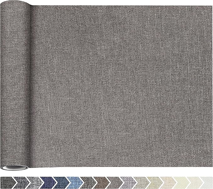 KING MOUNTAIN Fine Linen Repair Patches, Self-Adhesive Linen Fabric Patches, 12X40 inch Extra Size, Multi Color, Can be Used for Linen Sofa Repair and Linen Clothes Repair(12" x 40",Cream-Gray)