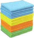 Simple Houseware Microfiber Cleaning Cloth 20 Pack, 12" x 16", 4 Colors