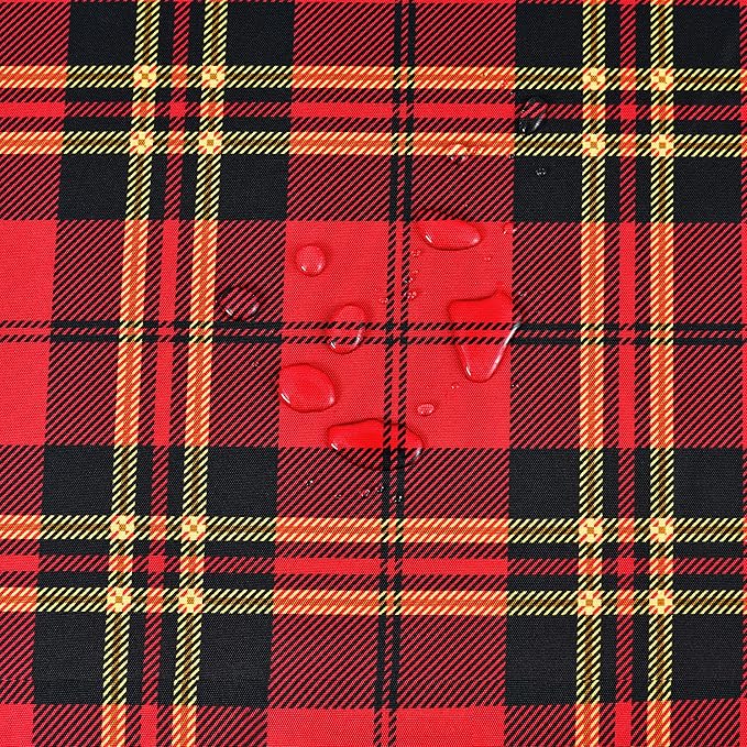Tartan Waterproof Christmas Plaid Tablecloth Fabric - Red Oblong 52x70 Inch Classic Buffalo Tartan Festive Table Cloth for Indoor Use - New Year Tabletop Cover for Dinner, BBQs, and Parties