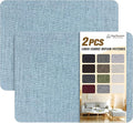 KING MOUNTAIN Fine Linen Fabric Patches, Self-Adhesive, 8x11 inch, 2 PCS, Multi Color, For Linen Sofa and Clothes Repair (Blue Grey, 8" x 11" - 2PCS)