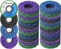 20 Pcs 4" x 5/8" Strip Discs Bulk, Paint Stripping and Rust Removal Wheels for Angle Grinders, Abrasive Grinding Discs for Metal, Wood, and Fiberglass, Blue+ Purple+ Green+ Black