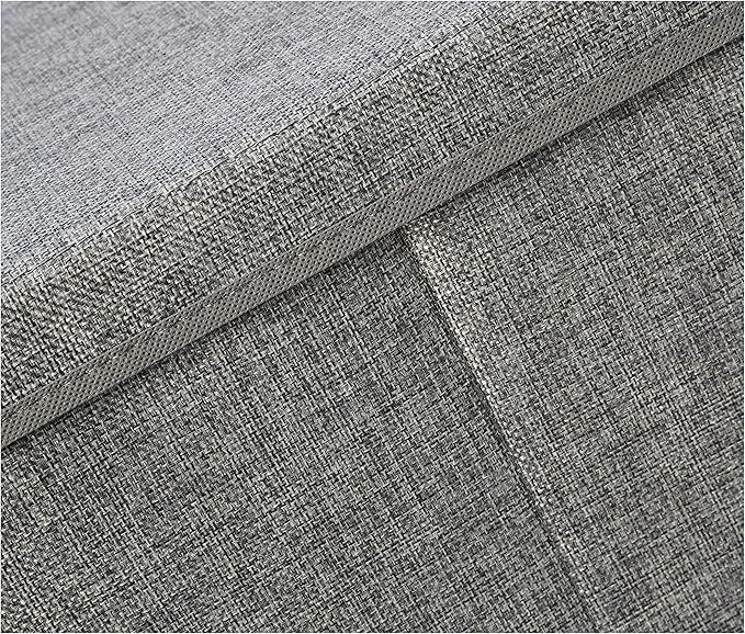 Amazon Basics Foldable Burlap Cloth Cube Storage Bin with Lid, Stackable and Sturdy, Gray, Set of 2